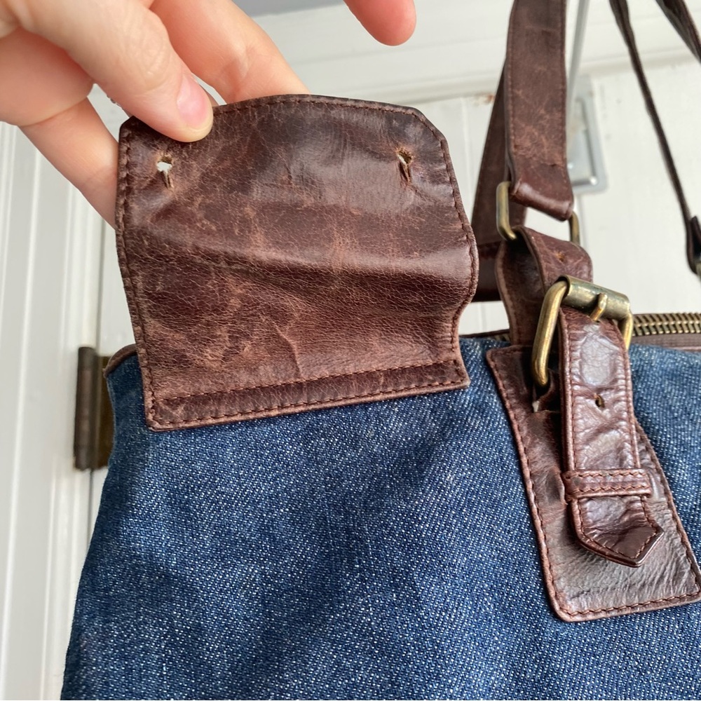 Vintage Dolce & Gabbana denim and leather tote bag - Picture 6 of 14